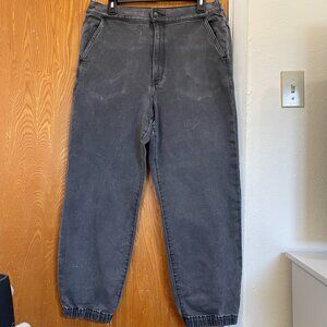 Express Super High Rise Jogger Jeans, Dark Gray/Black, Size 14